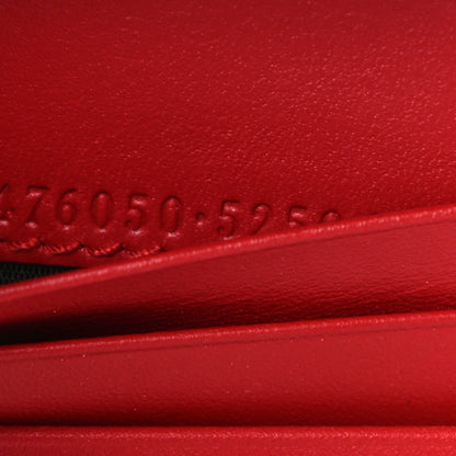 Gucci GG Supreme Monogram Cherry Embellished Card Case Wallet Hibiscus Red 7 of 11