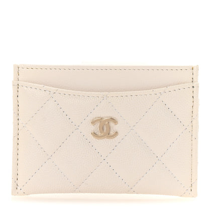 Chanel Caviar Quilted Card Holder White 1 of 9