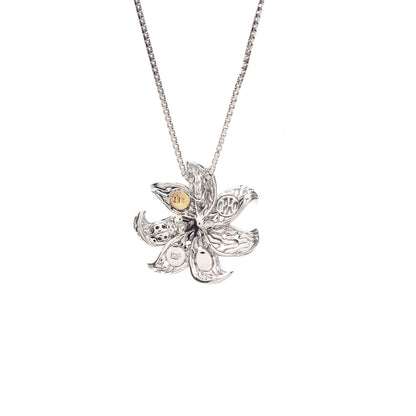 John Hardy Sterling Silver 18K Yellow Gold Ayu Flower Pendant Necklace 5 of 6