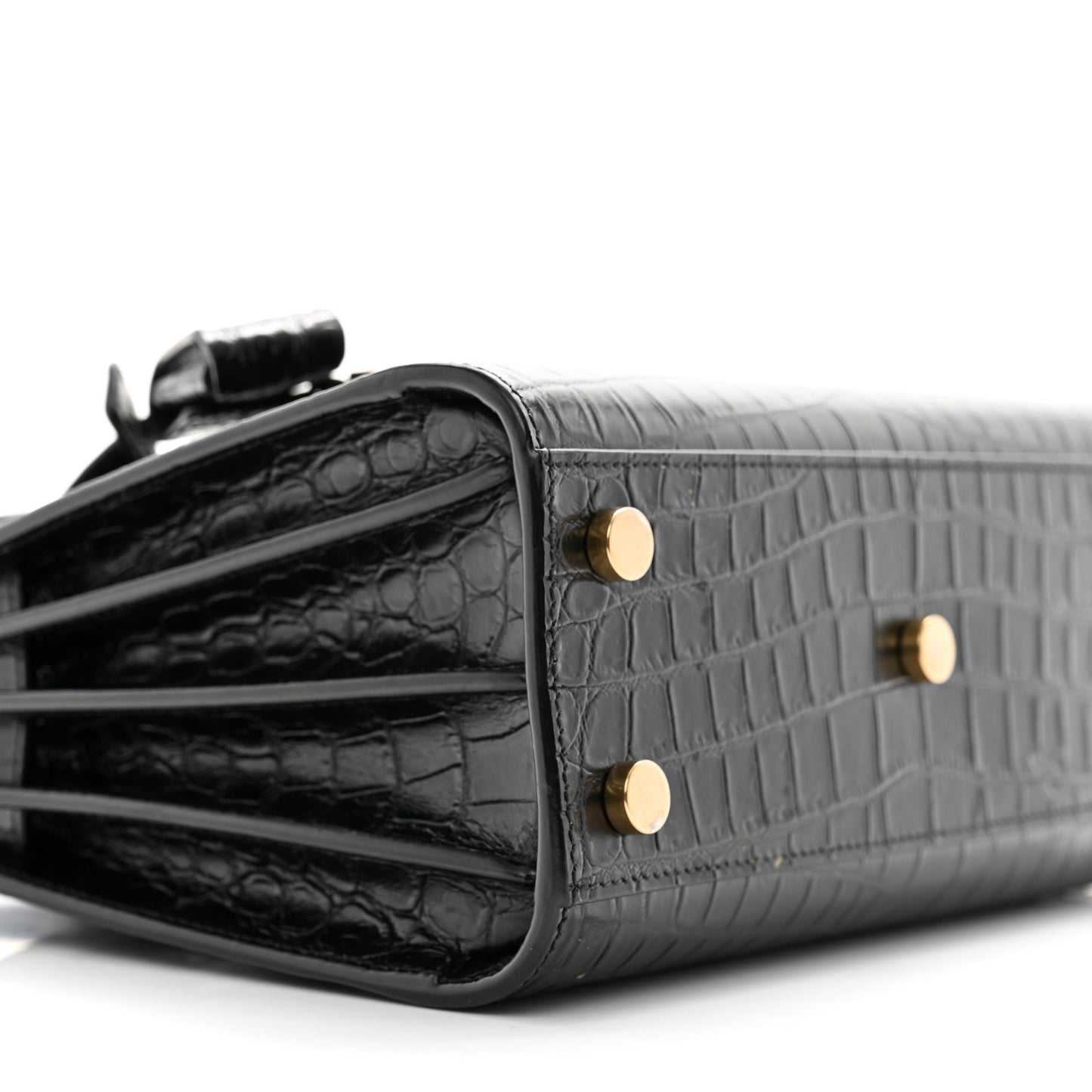 Calfskin Crocodile Embossed Nano Sac De Jour Black