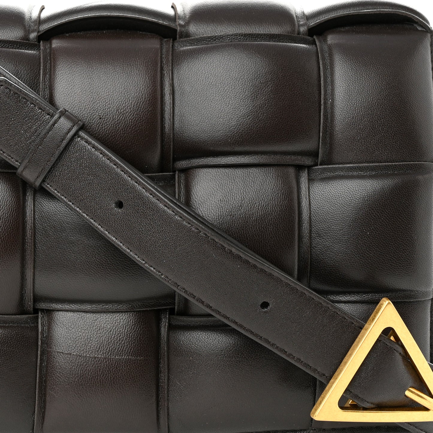 Nappa Maxi Intreccio Padded Cassette Crossbody Bag Fondente