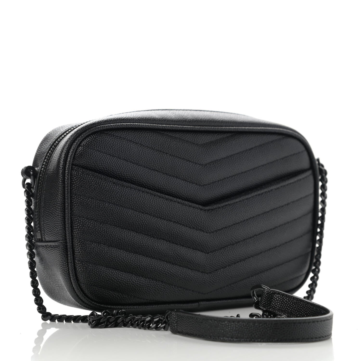 Saint Laurent Grain De Poudre Matelasse Monogram Mini Lou Camera Bag Black 2 of 10