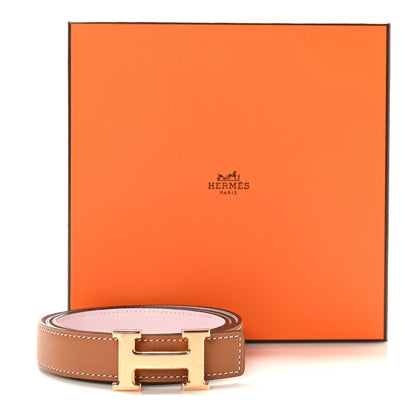 Hermes Swift Epsom 24mm Mini Constance H Belt 95 38 Gold Mauve Pale 6 of 6