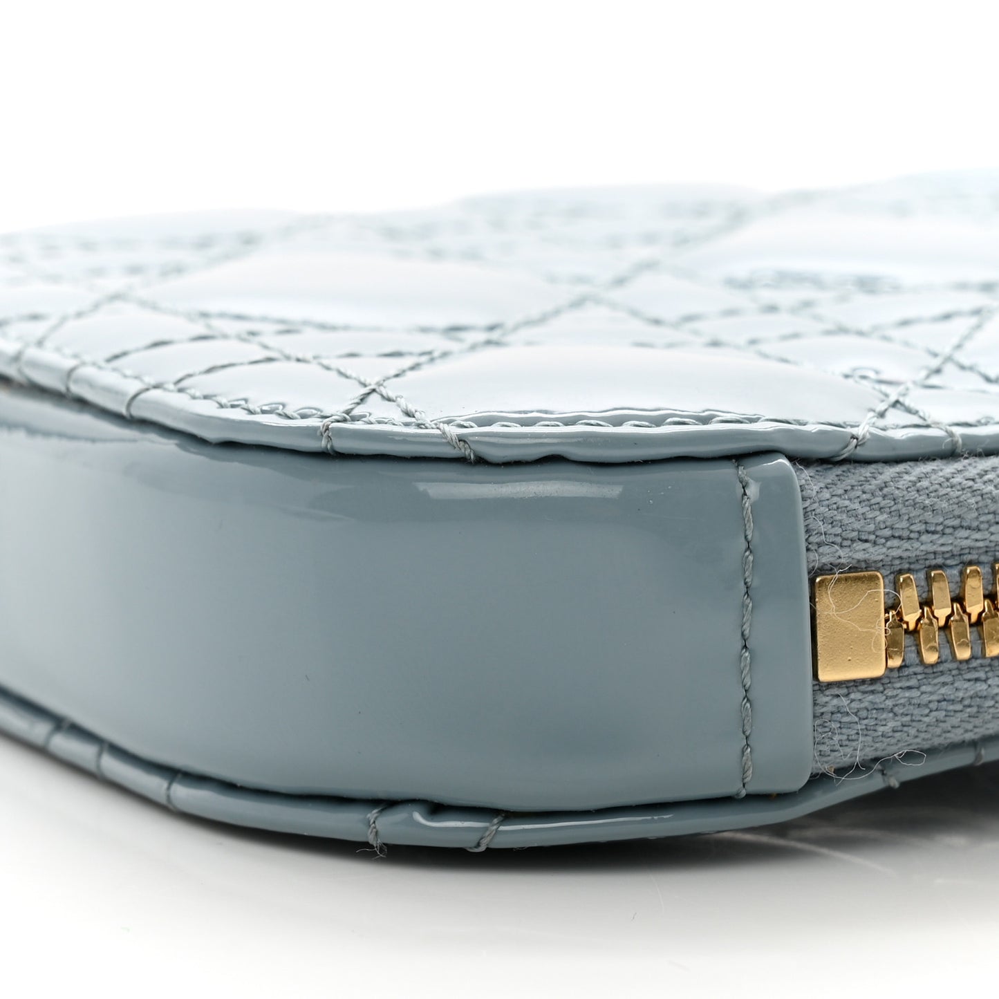 Patent Cannage Lady Dior Phone Holder Cloud Blue