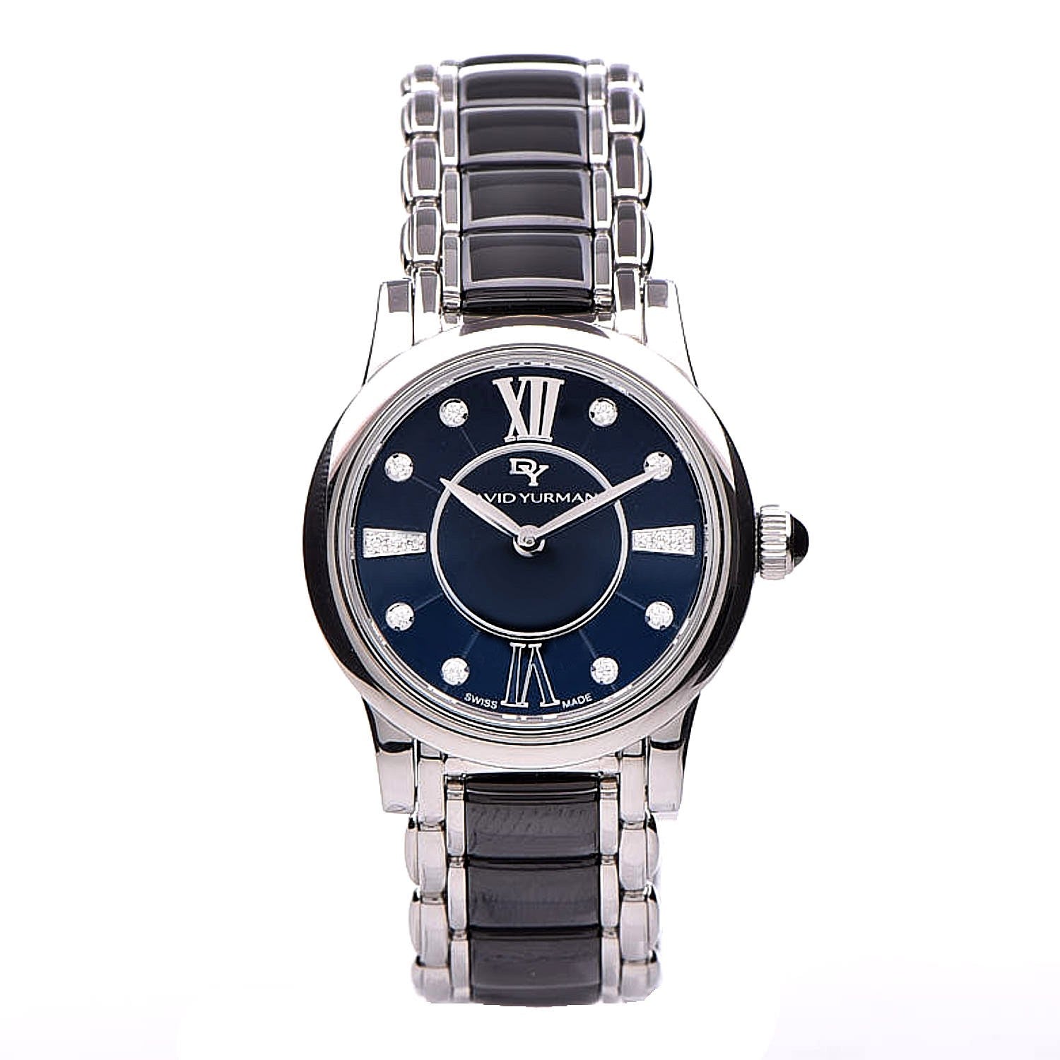 David Yurman Stainless Steel Ceramic Diamond 30mm Classic Quartz Watch Black 1 of 9