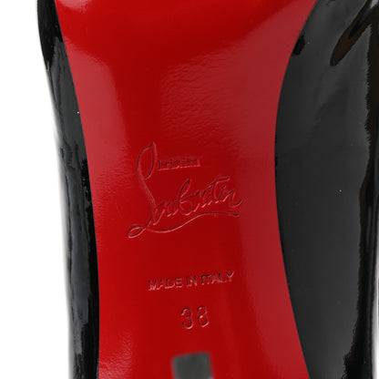 Christian Louboutin Patent No Matter 85 Pumps 38 Black Red 6 of 7