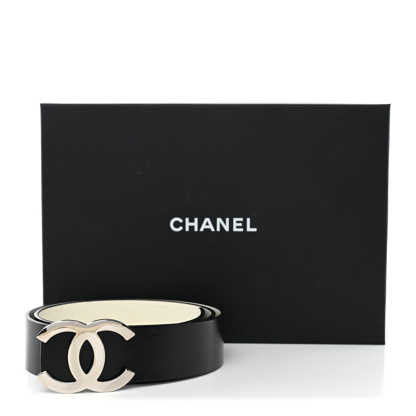 Calfskin CC Reversible Belt 80 32 Black White
