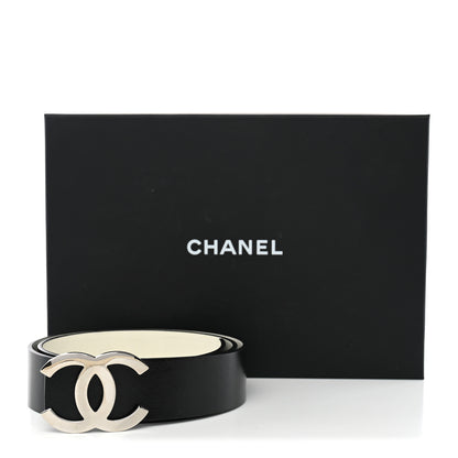 Chanel Calfskin CC Reversible Belt 80 32 Black White 7 of 7