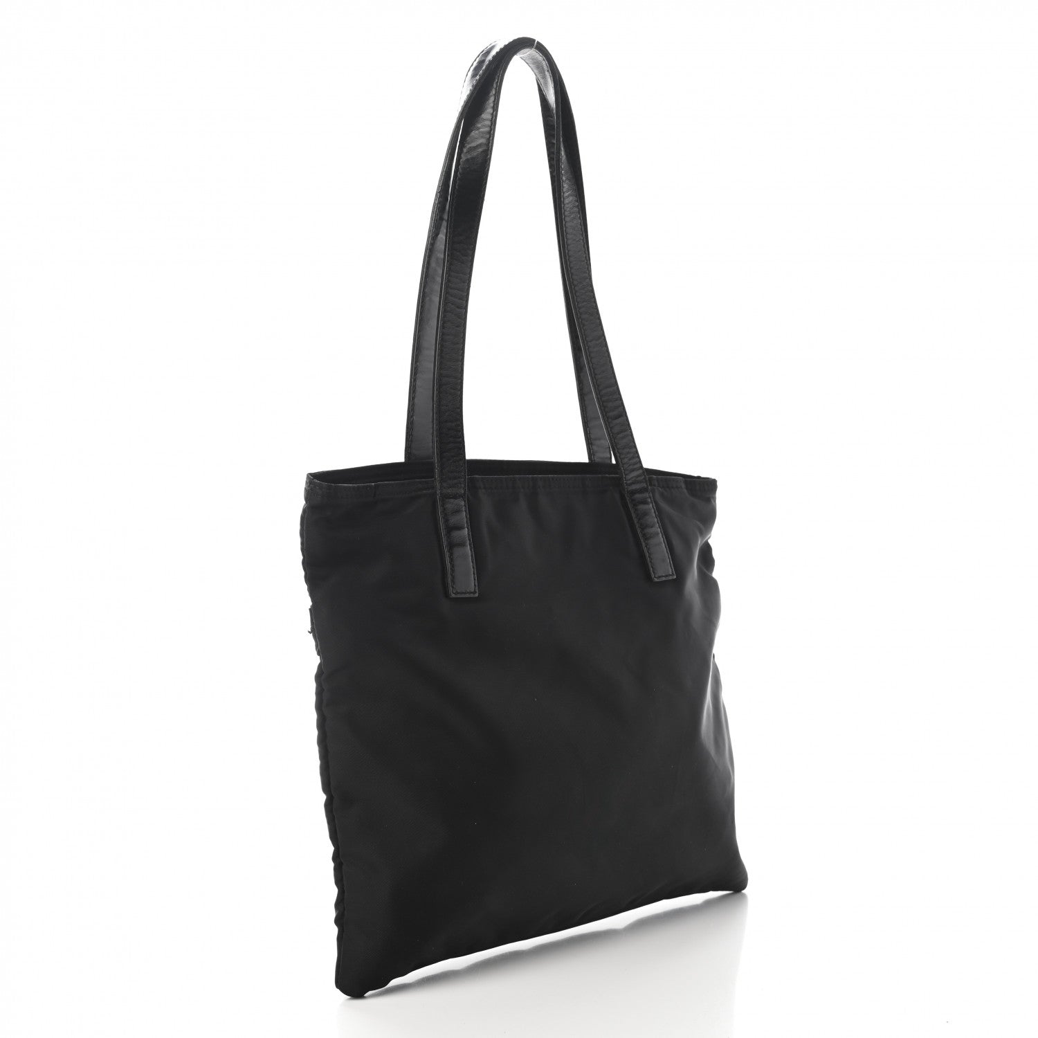 Prada Tessuto Nylon Calfskin Shoulder Bag Black 2 of 10