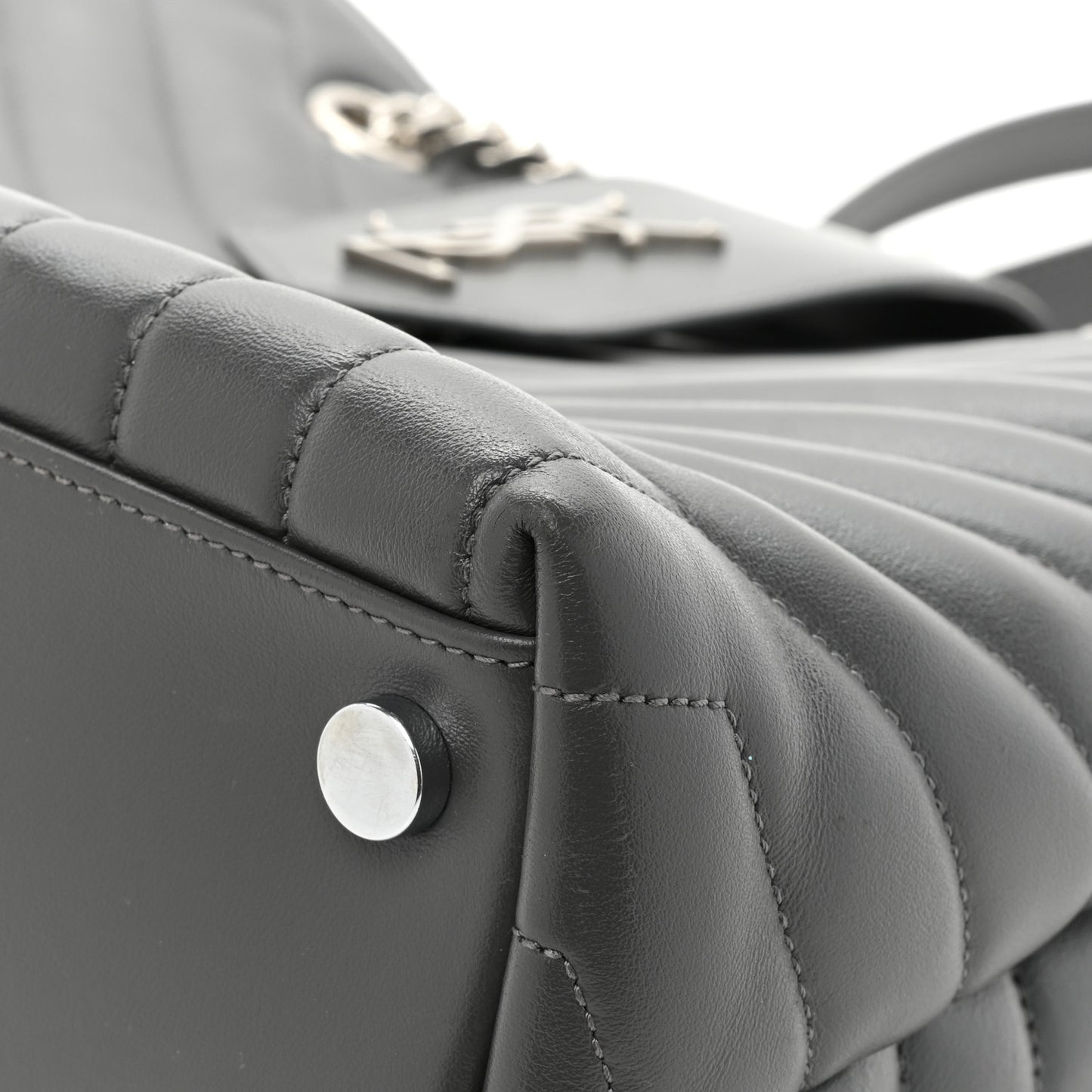 Calfskin Y Quilted Monogram Large Loulou Shopper Storm