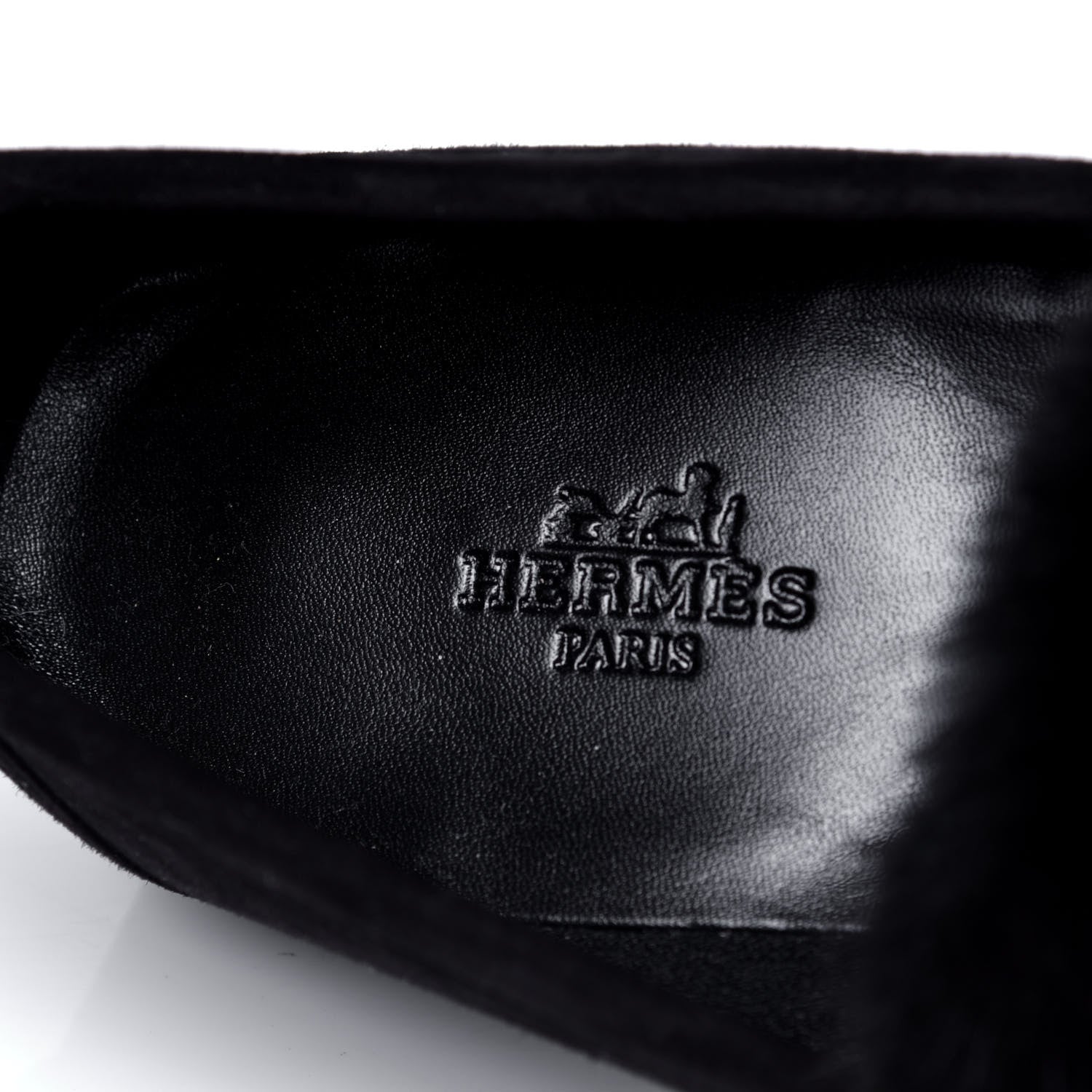 Hermes Mink Fur Suede Goatskin Paris Loafers 37 Black 6 of 6