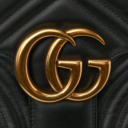 Gucci Calfskin Matelasse Medium GG Marmont Shoulder Bag Black 20 of 23