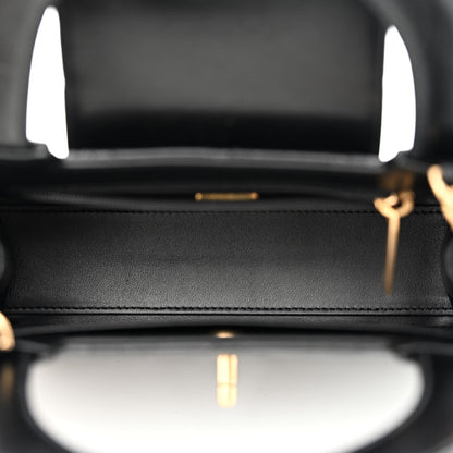 Chanel Shiny Aged Calfskin Quilted Nano Kelly Shopper Black 5 of 11