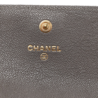 Chanel Caviar Quilted Medium Boy Flap Wallet Grey 6 of 9