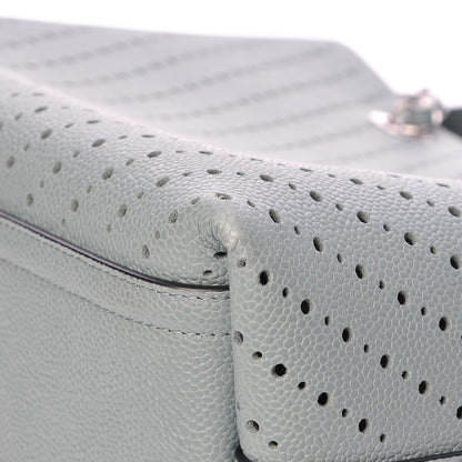 Chanel Perforated Grained Calfskin Large Shopping Tote Green 14 of 15