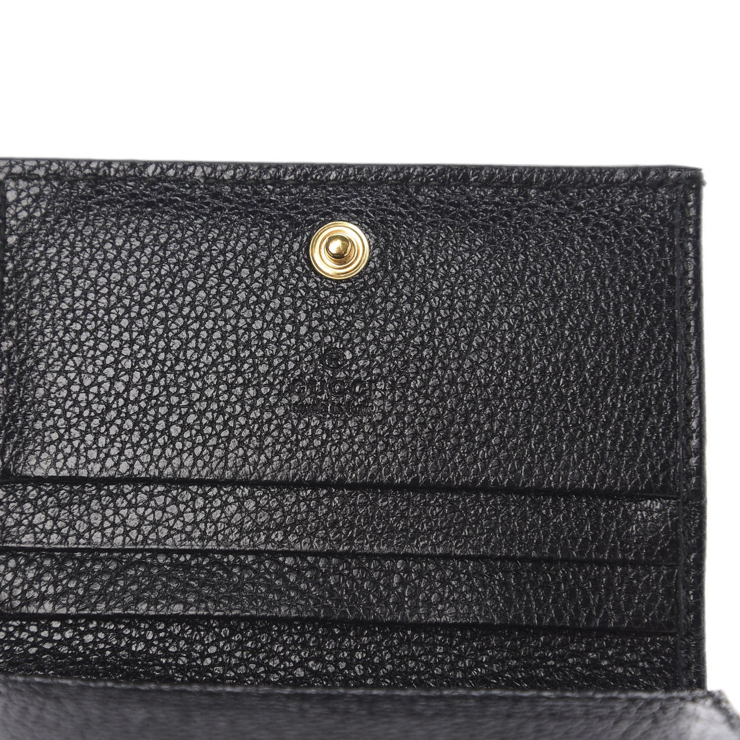 Grainy Calfskin Zumi Chain Card Case Wallet Black