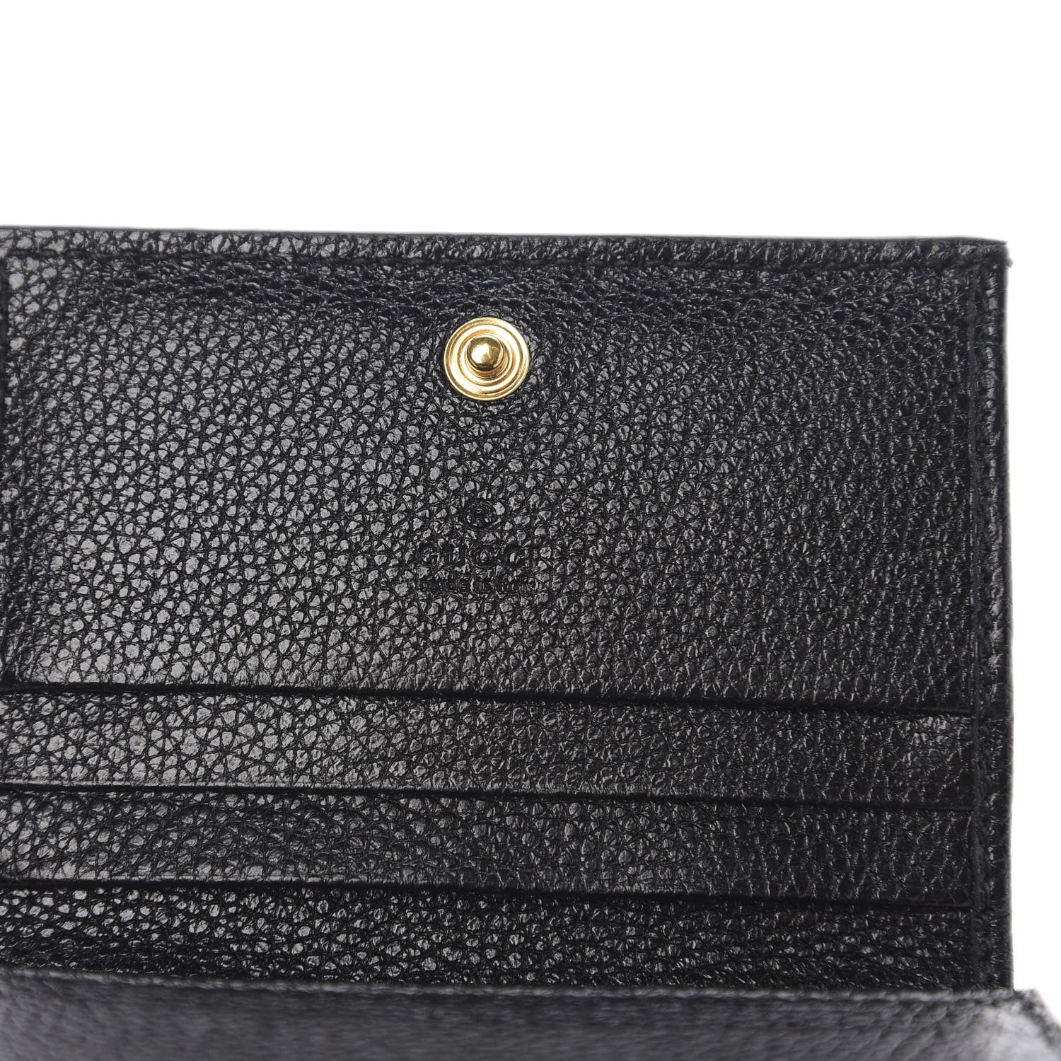 Gucci Grainy Calfskin Zumi Chain Card Case Wallet Black 5 of 9