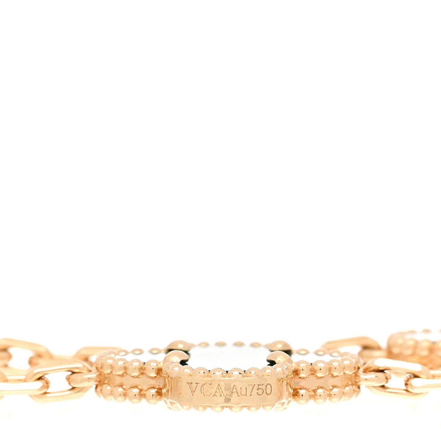 18K Yellow Gold Malachite 5 Motifs Vintage Alhambra Bracelet
