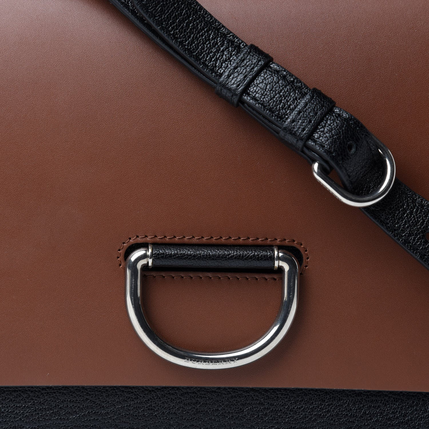 Burberry Goatskin Medium D-Ring Bag Tan Black 10 of 10