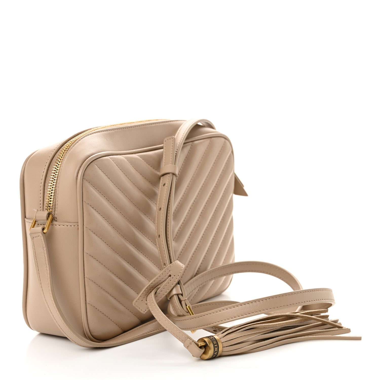 Saint Laurent Calfskin Matelasse Monogram Lou Camera Bag Dark Beige 3 of 12