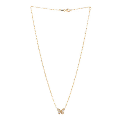 Foundrae 18K Yellow Gold Diamond Small Butterfly Stationary Necklace 3 of 4