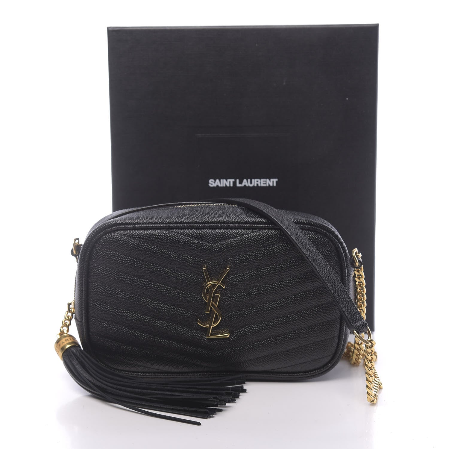 Saint Laurent Grain De Poudre Matelasse Monogram Mini Lou Camera Bag Black 11 of 11