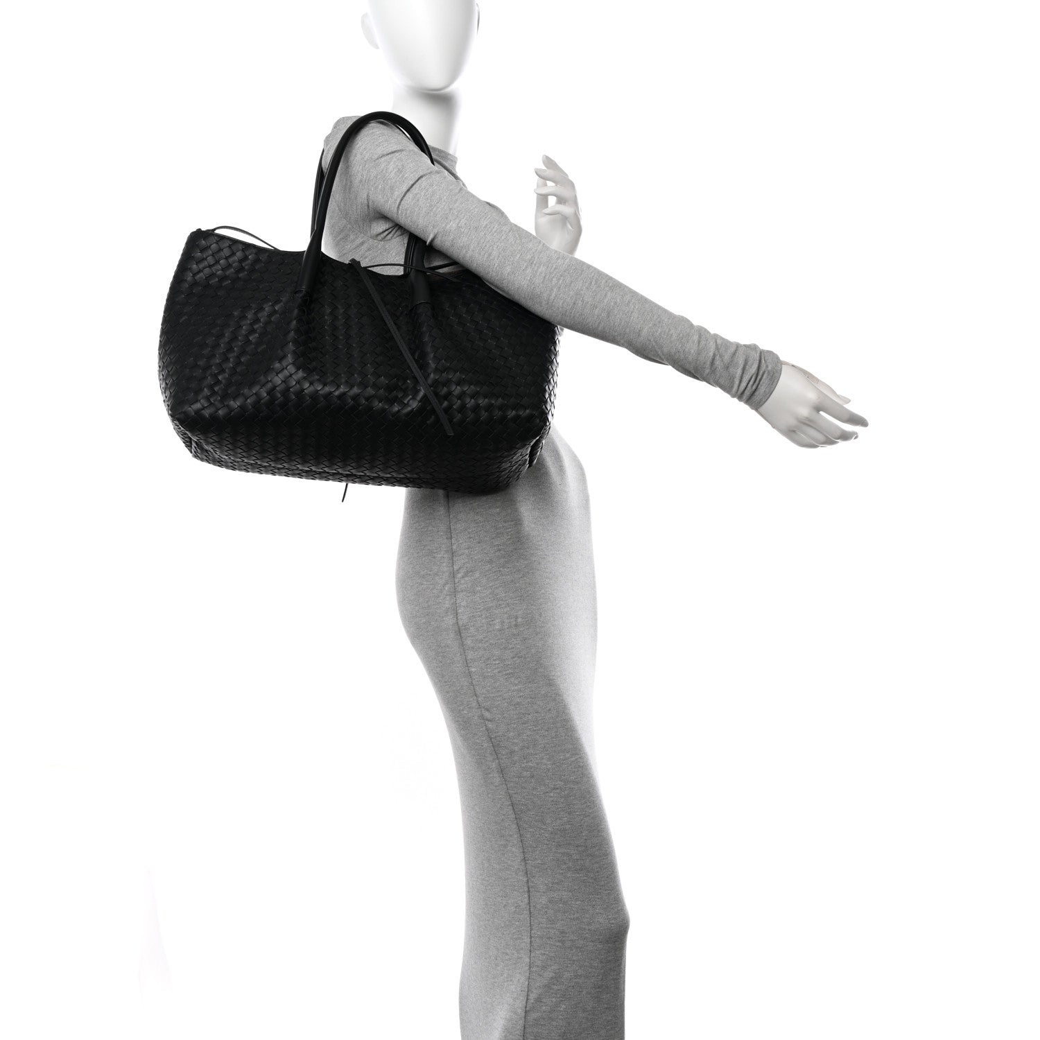 Bottega Veneta Calfskin Intrecciato Pinacoteca Reversible Tote Black Fondant 2 of 10
