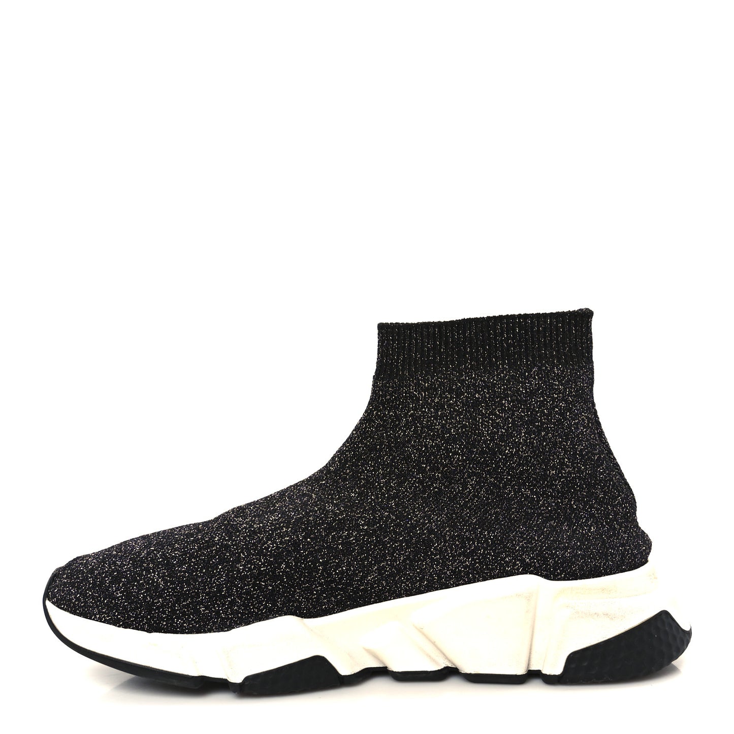 Knit Metal Womens Speed Sneakers 38 Black Silver