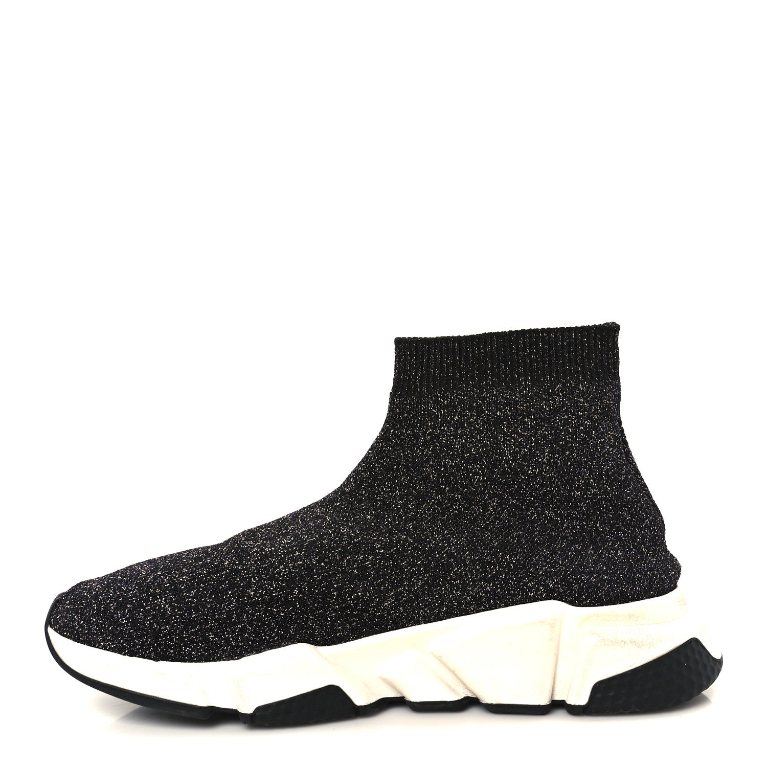 Balenciaga Knit Metal Womens Speed Sneakers 38 Black Silver 1 of 9