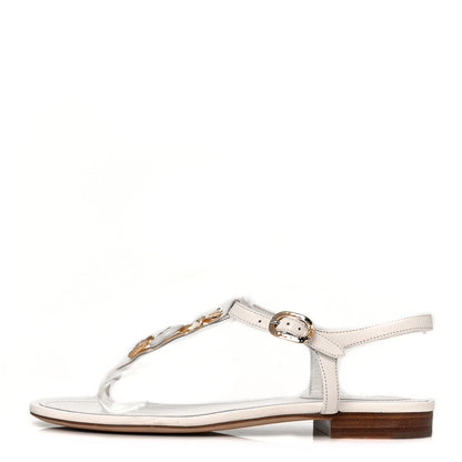 Chanel Lambskin Charm Thong Sandals 37 White 1 of 8