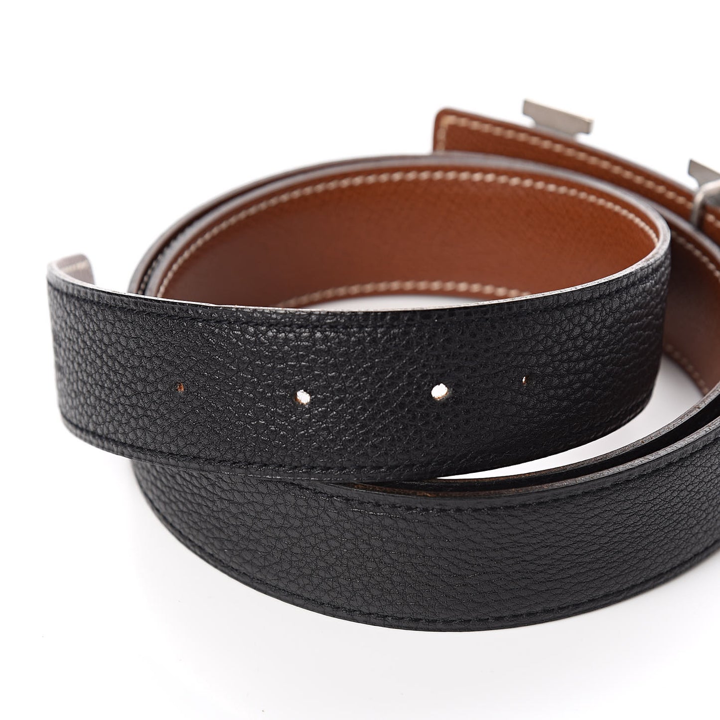 Togo Courchevel 32mm H Belt 90 Black Gold