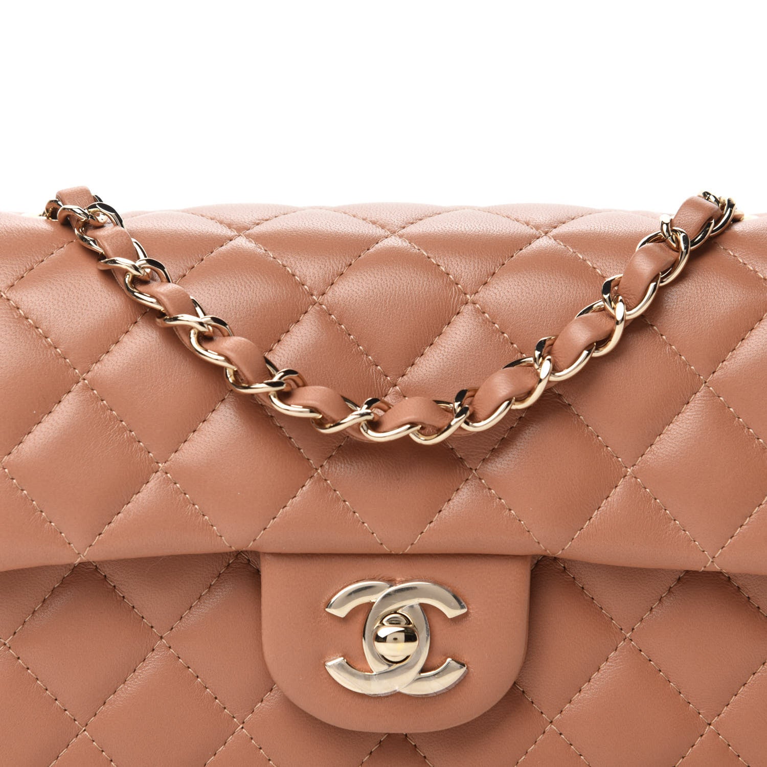 Chanel Lambskin Quilted Mini Rectangular Flap Brown 10 of 11