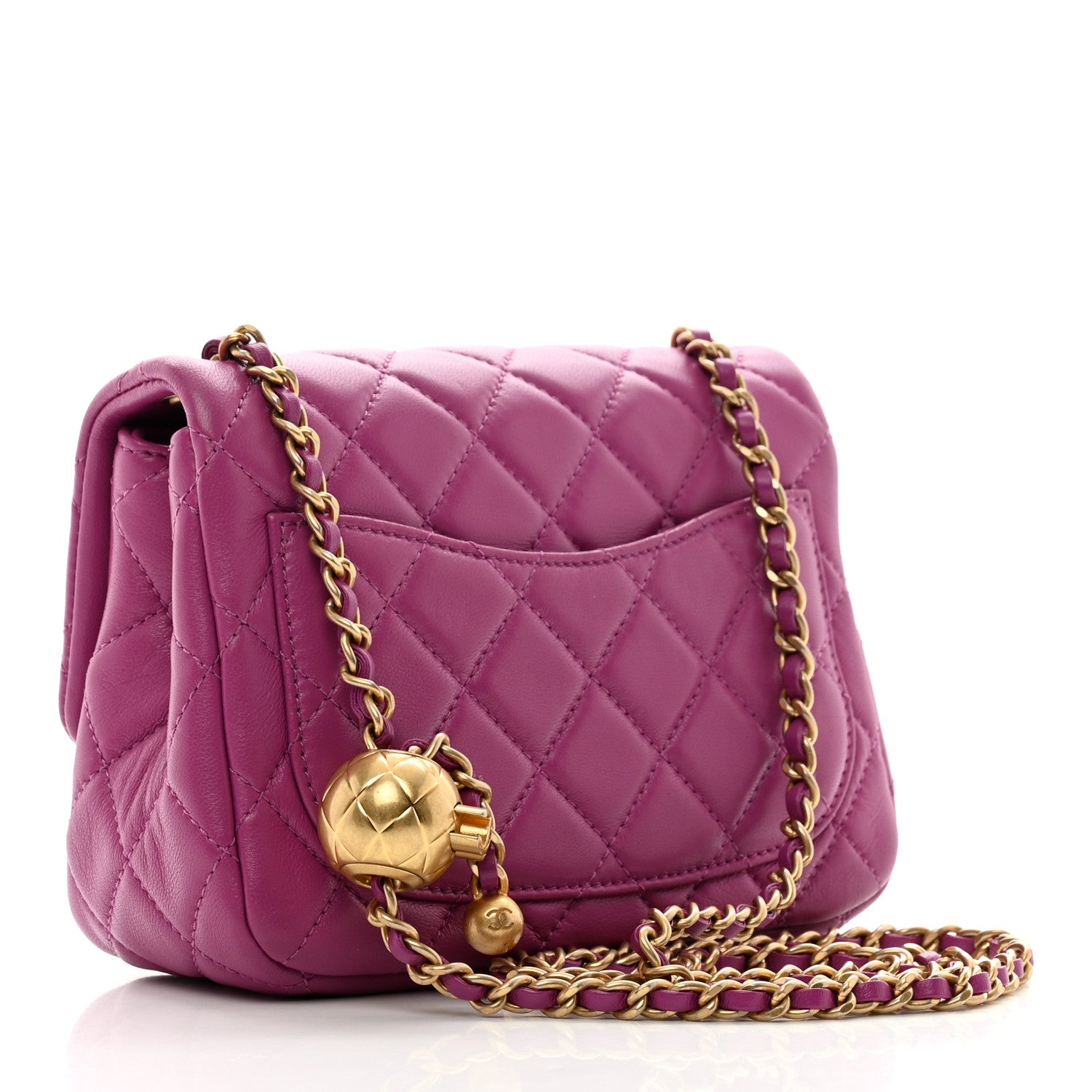 Chanel Lambskin Quilted Mini Pearl Crush Flap Purple 3 of 10