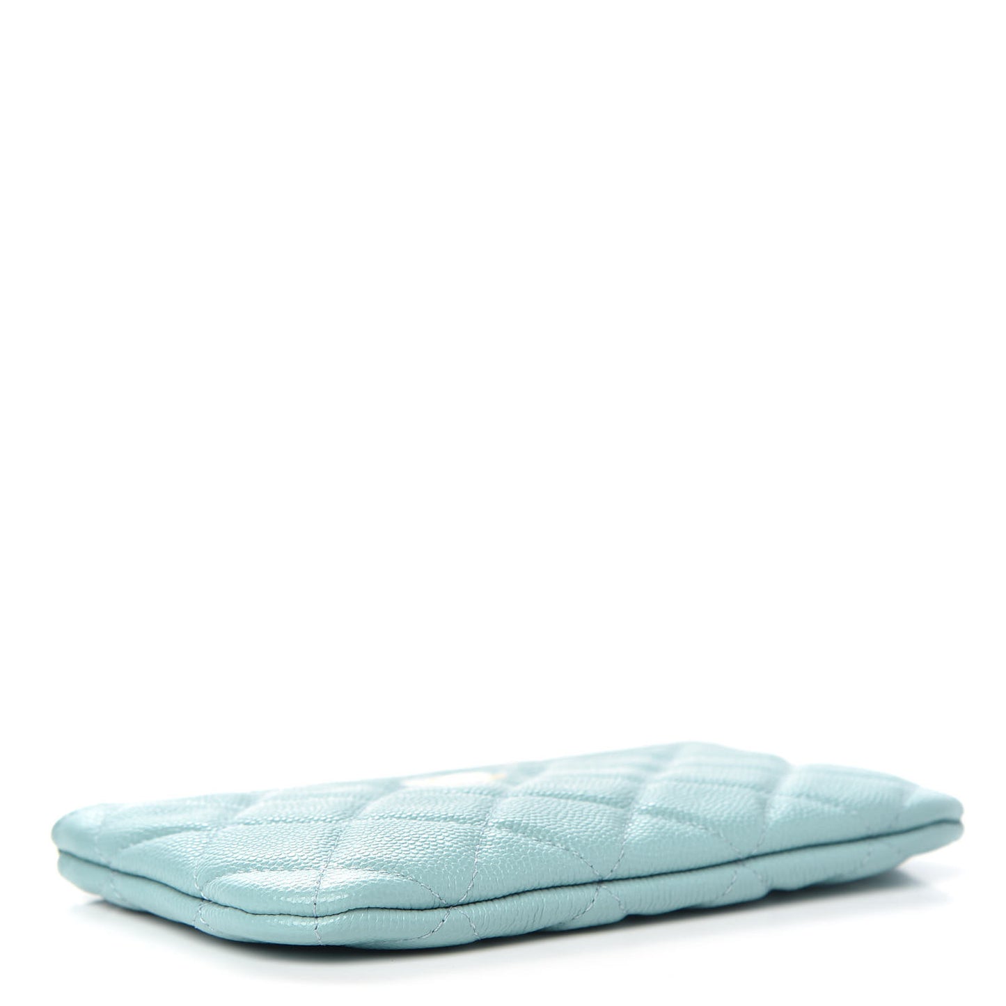 Caviar Quilted Small Cosmetic Case Light Blue