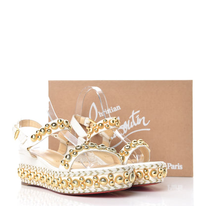 Christian Louboutin Shiny Nappa Rondaclou 60 Platform Sandals 39 Latte 9 of 9
