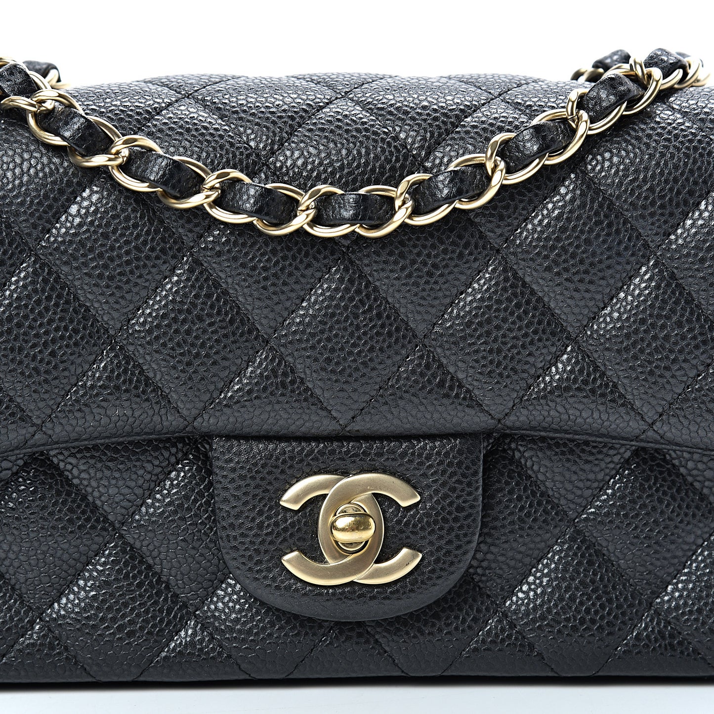 Caviar Quilted Mini Rectangular Flap Black