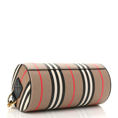 Burberry E-Canvas Calfskin Stripe Icon Barrel Bag Archive Beige 4 of 8
