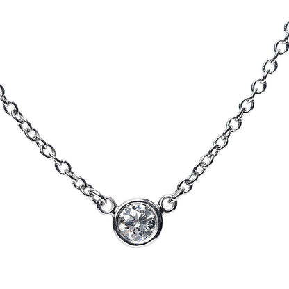 Tiffany Platinum Diamond .08ct Elsa Peretti Diamonds by the Yard Pendant Necklace 4 of 9