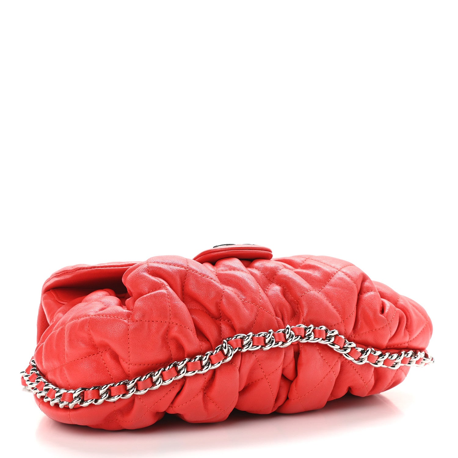 Chanel Washed Lambskin Medium Chain Around Messenger Red 3 of 10