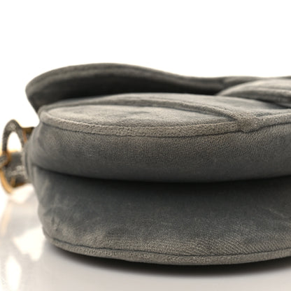 Christian Dior Velvet Crystal Mini Saddle Bag Grey 8 of 10