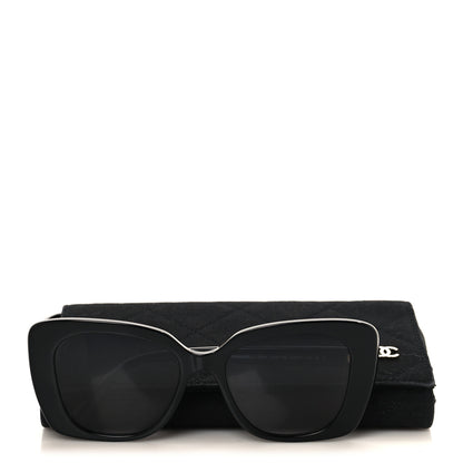 Chanel Acetate Polarized Rectangle Sunglasses 5504 Black 7 of 7