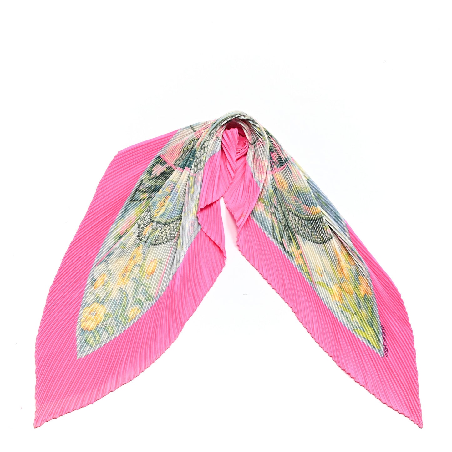 Silk Giverny Plisse Scarf