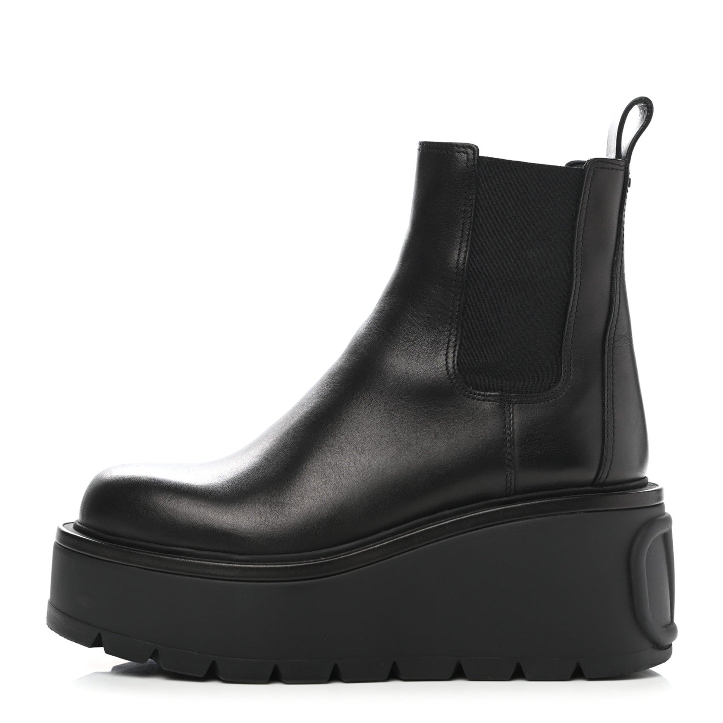 Calfskin VLOGO Uniqueform Chelsea 55/85mm Flatform Ankle Boots 37.5 Black