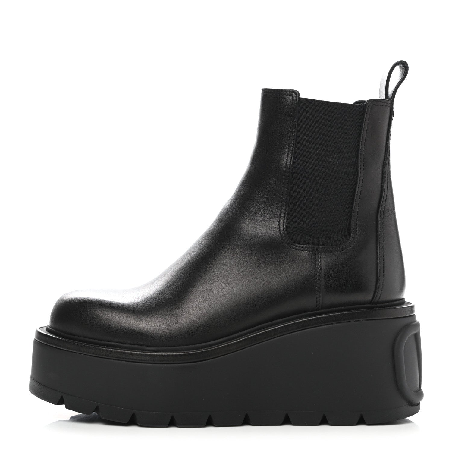 Valentino Garavani Calfskin VLOGO Uniqueform Chelsea 55/85mm Flatform Ankle Boots 37.5 Black 1 of 9