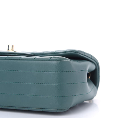 Chanel Lambskin Chevron Quilted Medium Single Flap Green 8 of 8