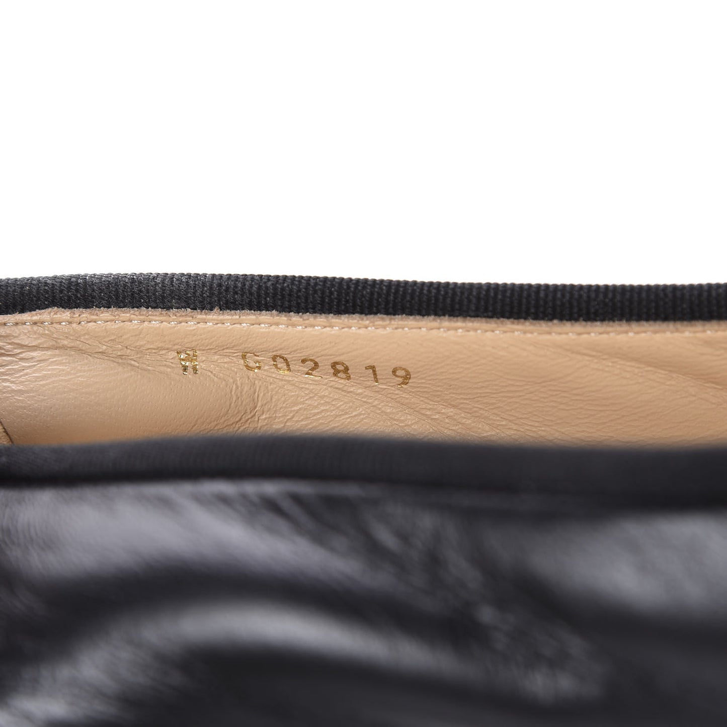 Lambskin Patent Calfskin CC Cap Toe Ballerina Flats 39 Black
