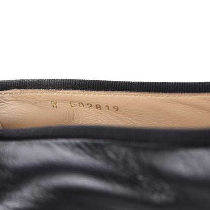 Chanel Lambskin Patent Calfskin CC Cap Toe Ballerina Flats 39 Black 9 of 10