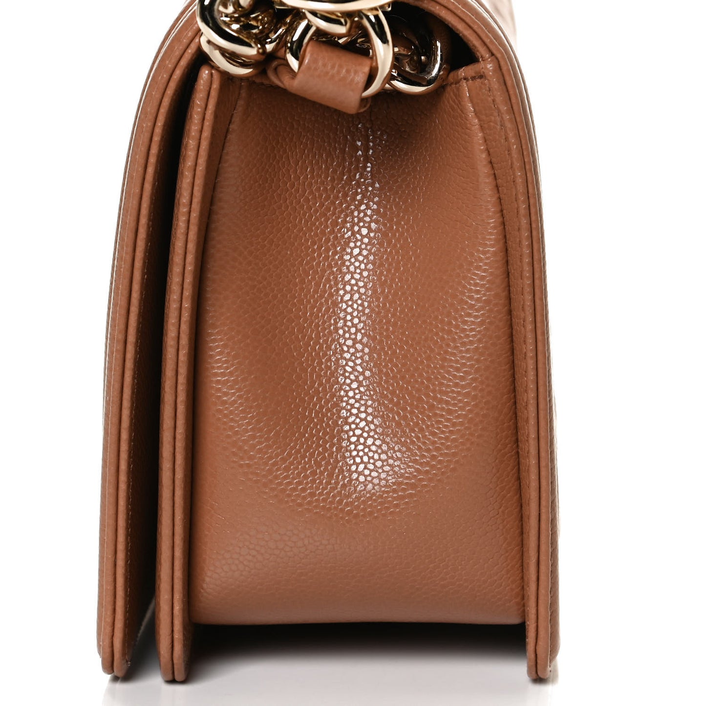 Caviar Quilted Medium Boy Flap Brown