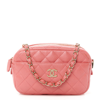 Chanel Iridescent Caviar Small Timeless Camera Case Coral 1 of 10