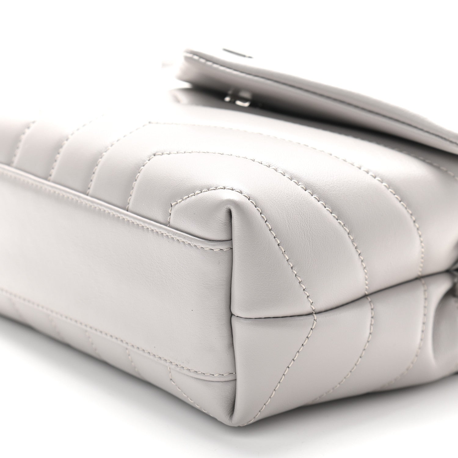 Saint Laurent Calfskin Y Quilted Monogram Toy Loulou Satchel Granite 9 of 9